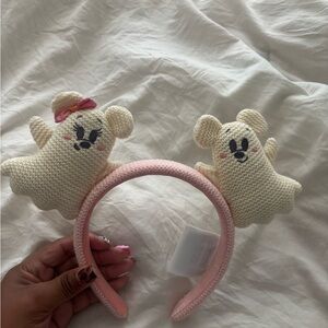 Cute Ghost Headband with Pink Accents